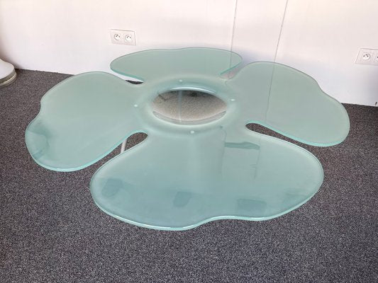 Italian Glass Flower Coffee Table from Glas Italia, 1990s-FUE-1393719