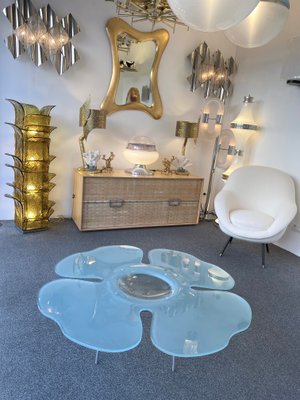 Italian Glass Flower Coffee Table from Glas Italia, 1990s-FUE-1393719