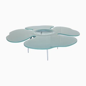 Italian Glass Flower Coffee Table from Glas Italia, 1990s-FUE-1393719