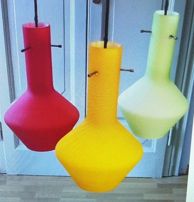 Italian Glass Hanging Lamp in Yellow, Red and Blue, 1960s-QDP-1135013