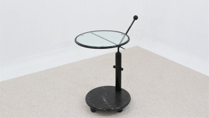 Italian Glass & Marble Swivel Coffee Table, 1980s-ZQ-999106