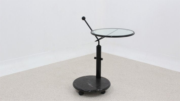 Italian Glass & Marble Swivel Coffee Table, 1980s-ZQ-999106