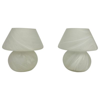 Italian Glass Mushroom Table Lamps, 1980s, Set of 2-PUK-1113716