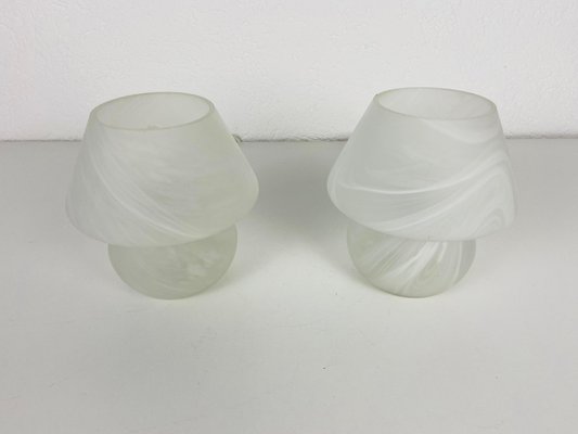 Italian Glass Mushroom Table Lamps, 1980s, Set of 2-PUK-1113716