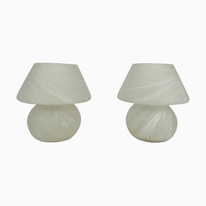 Italian Glass Mushroom Table Lamps, 1980s, Set of 2-PUK-1113716