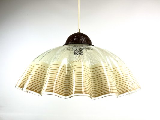 Italian Glass Pendant Lamp with Wavy Edge, 1970s-WZZ-1386239