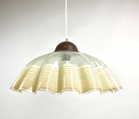 Italian Glass Pendant Lamp with Wavy Edge, 1970s-WZZ-1386239