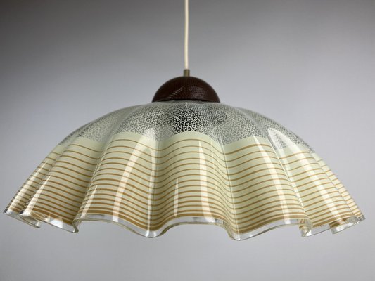 Italian Glass Pendant Lamp with Wavy Edge, 1970s-WZZ-1386239