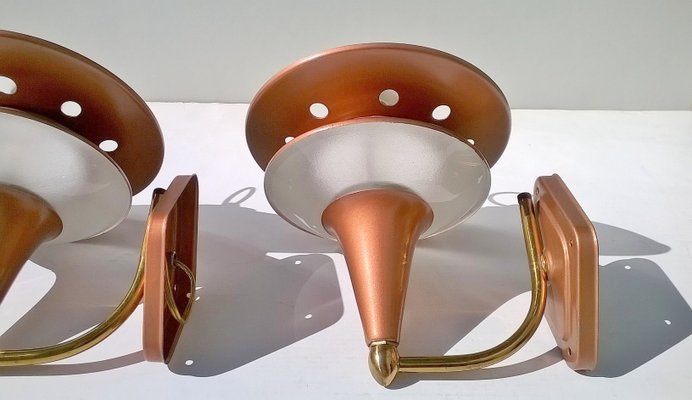 Italian Glass Sconces, 1960s, Set of 2-EI-175433