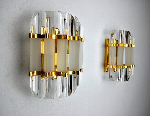 Italian Glass Sconces from Venini, 1970s, Set of 2-EJE-1174572