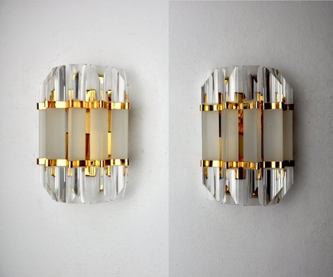 Italian Glass Sconces from Venini, 1970s, Set of 2-EJE-1174572