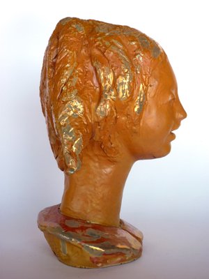 Italian Glazed Ceramic Child Head Sculpture by Silvano Fabbri, 1960s-GKB-708667