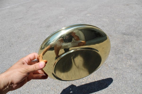 Italian Gold Embossed Brass Bowl, 1950s-EH-707701