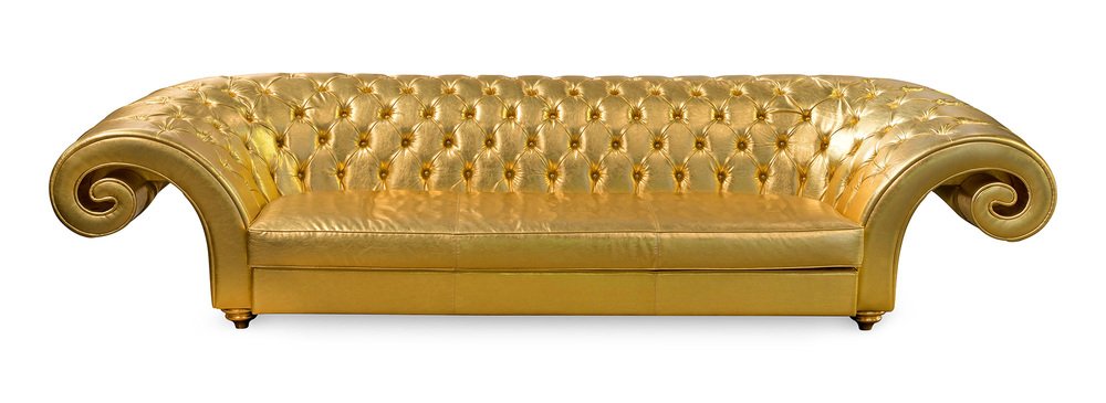 Italian Gold Faux Fur Versailles Sofa from VGnewtrend