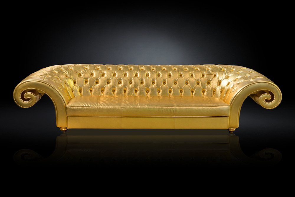 Italian Gold Faux Fur Versailles Sofa from VGnewtrend