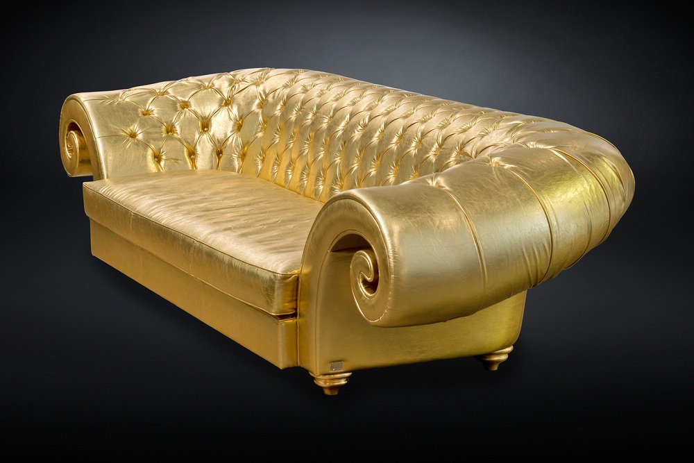 Italian Gold Faux Fur Versailles Sofa from VGnewtrend