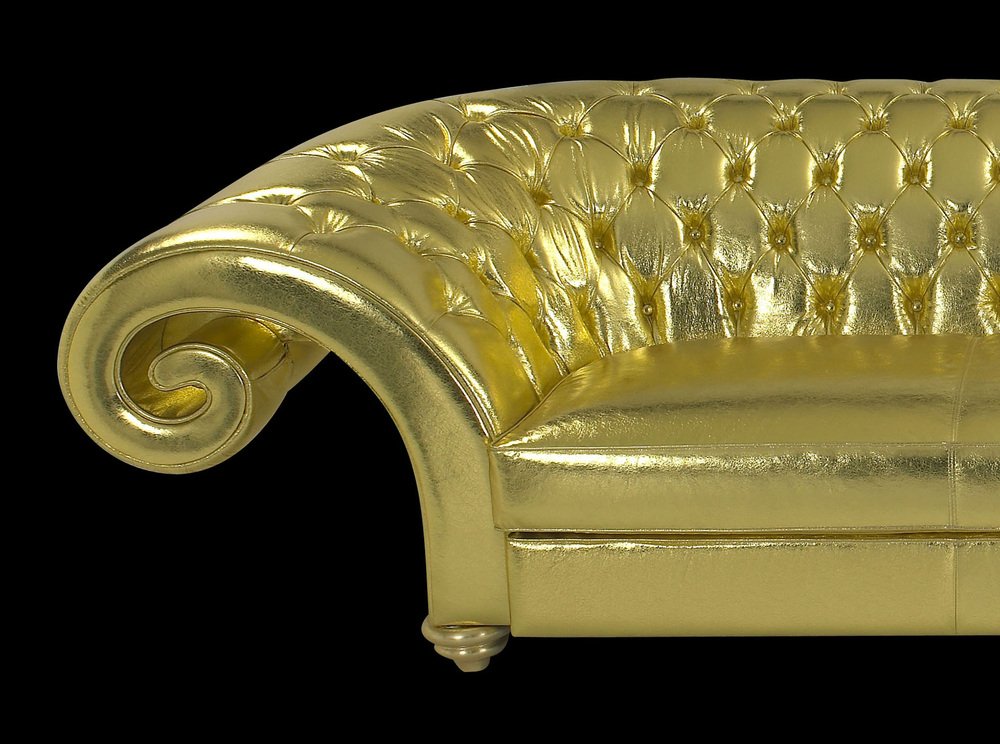 Italian Gold Faux Fur Versailles Sofa from VGnewtrend