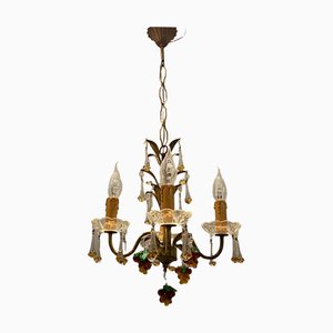 Italian Gold Gilded Murano Glass Fruit Chandelier-JJC-1326476