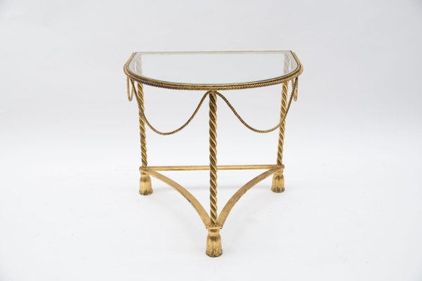 Italian Gold Plated Side Table, 1960s-KQB-1225741