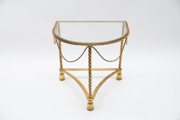 Italian Gold Plated Side Table, 1960s-KQB-1225741