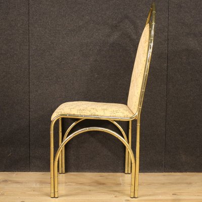 Italian Golden Metal Dining Chairs, 1970s, Set of 6-RP-733539