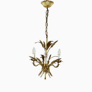 Italian Golden Wheat Sheaf Chandelier, 1960s-GYX-2026788