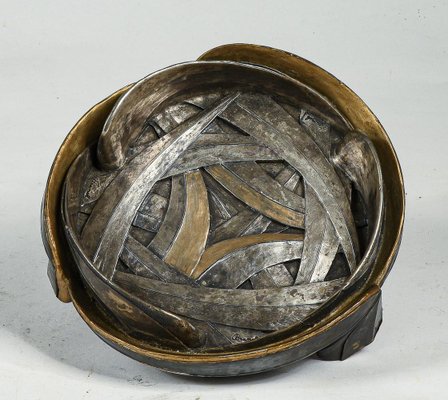 Italian Gray and Golden Metal Resin Ashtray from Brumel, 1950s-RAQ-1255642