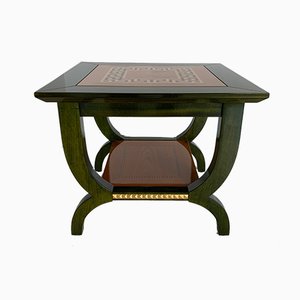 Italian Green Aniline and Maple Coffee Table, 1980s-FF-644430