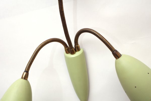 Italian Green Brass Sconce, 1950s-PF-620137