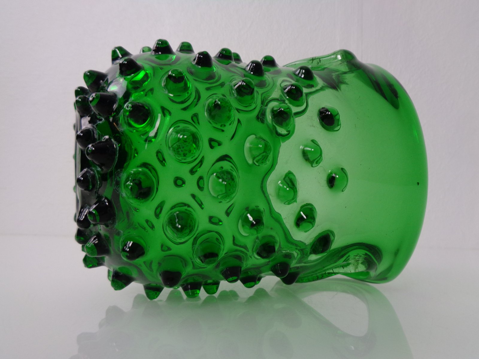 Italian Green Bubble Glass Bowls by Empoli, 1960s, Set of 2