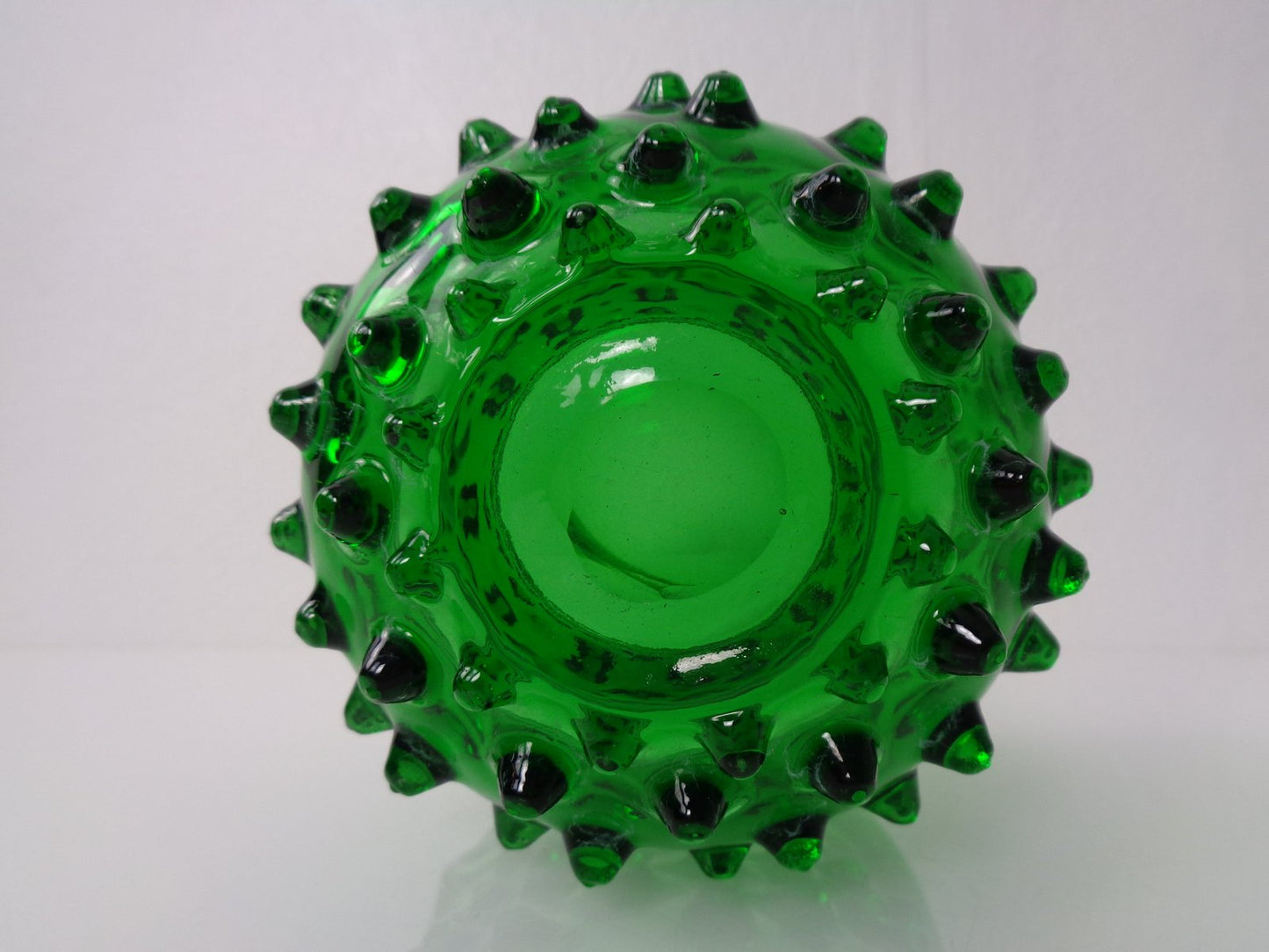 Italian Green Bubble Glass Bowls by Empoli, 1960s, Set of 2