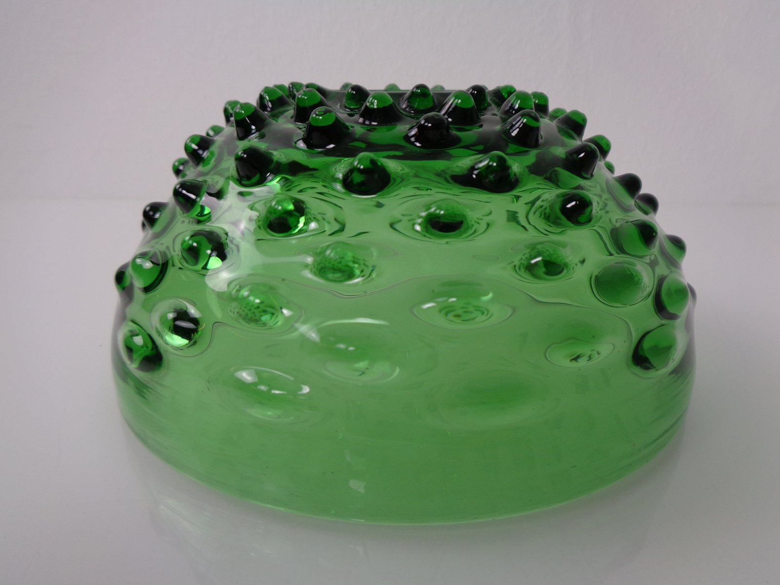 Italian Green Bubble Glass Bowls by Empoli, 1960s, Set of 2