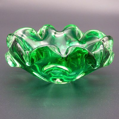 Italian Green Murano Glass Ashtray-WK-1152803