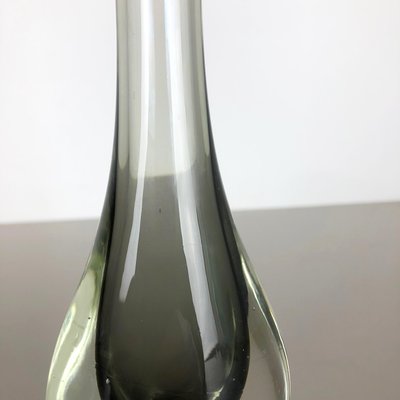 Italian Grey Murano Glass Sommerso Single-Stem Vase by Flavio Poli, 1960s-QZ-1088627