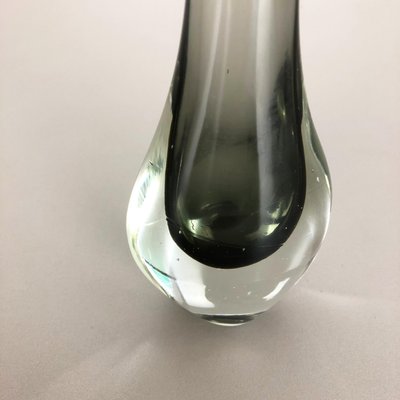 Italian Grey Murano Glass Sommerso Single-Stem Vase by Flavio Poli, 1960s-QZ-1088627