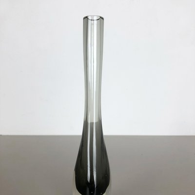 Italian Grey Murano Glass Sommerso Single-Stem Vase by Flavio Poli, 1960s-QZ-1088627