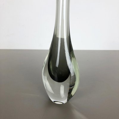 Italian Grey Murano Glass Sommerso Single-Stem Vase by Flavio Poli, 1960s-QZ-1088627