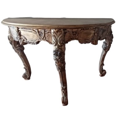 Italian Half Moon Three Carved Legs Console Table-TCS-1720579