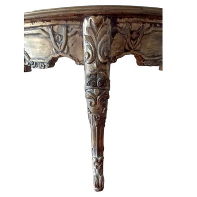 Italian Half Moon Three Carved Legs Console Table-TCS-1720579