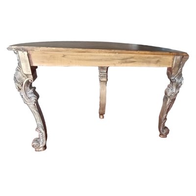 Italian Half Moon Three Carved Legs Console Table-TCS-1720579