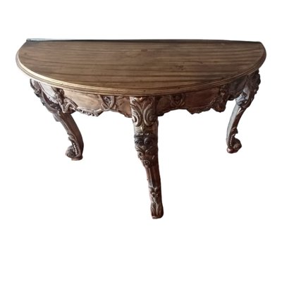 Italian Half Moon Three Carved Legs Console Table-TCS-1720579