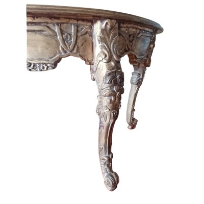 Italian Half Moon Three Carved Legs Console Table-TCS-1720579