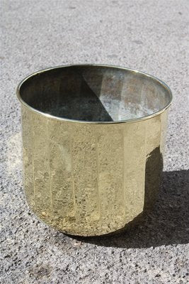 Italian Hammered Brass Vase Cover, 1970s-EH-846929