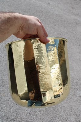 Italian Hammered Brass Vase Cover, 1970s-EH-846929