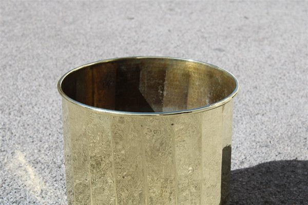 Italian Hammered Brass Vase Cover, 1970s-EH-846947