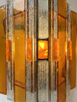 Italian Hammered Glass and Gilt Wrought Iron Sconces from Longobard, 1970s, Set of 2-FUE-1413835