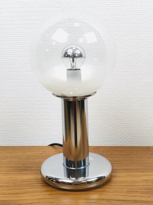 Italian Hand Blown Murano Glass Table Lamp on Chrome Base from Targetti, 1960s-WQJ-731523