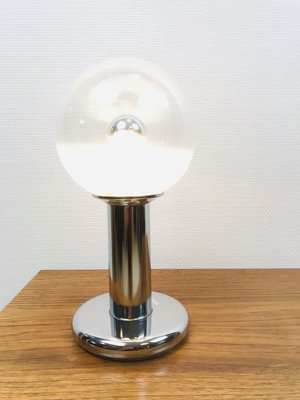 Italian Hand Blown Murano Glass Table Lamp on Chrome Base from Targetti, 1960s-WQJ-731523