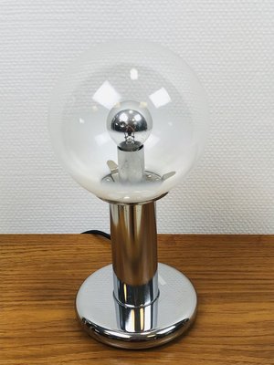 Italian Hand Blown Murano Glass Table Lamp on Chrome Base from Targetti, 1960s-WQJ-731523