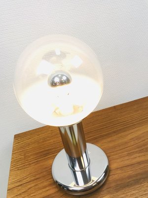 Italian Hand Blown Murano Glass Table Lamp on Chrome Base from Targetti, 1960s-WQJ-731523